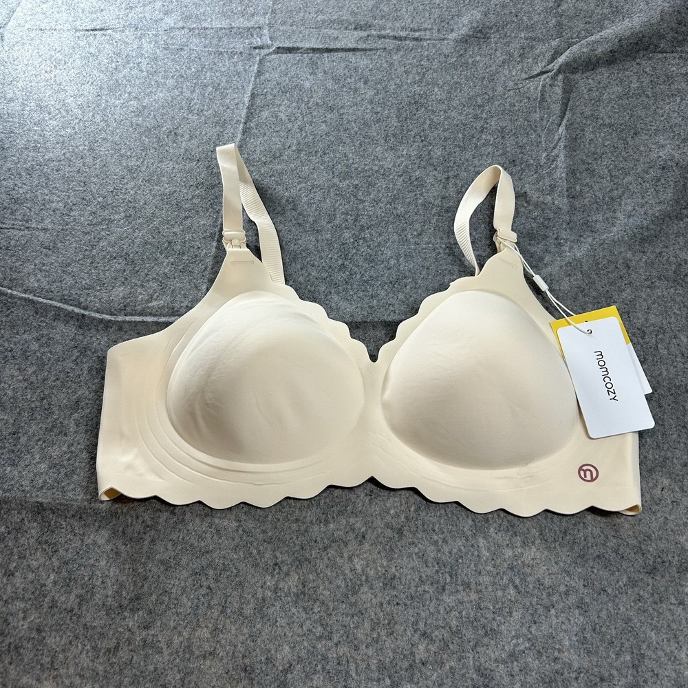 Momcozy Scalloped Nursing Bra Women's 2XL Beige Maternity
